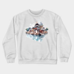 Feng Huang Ancient Town Landscape, Old Cities Crewneck Sweatshirt